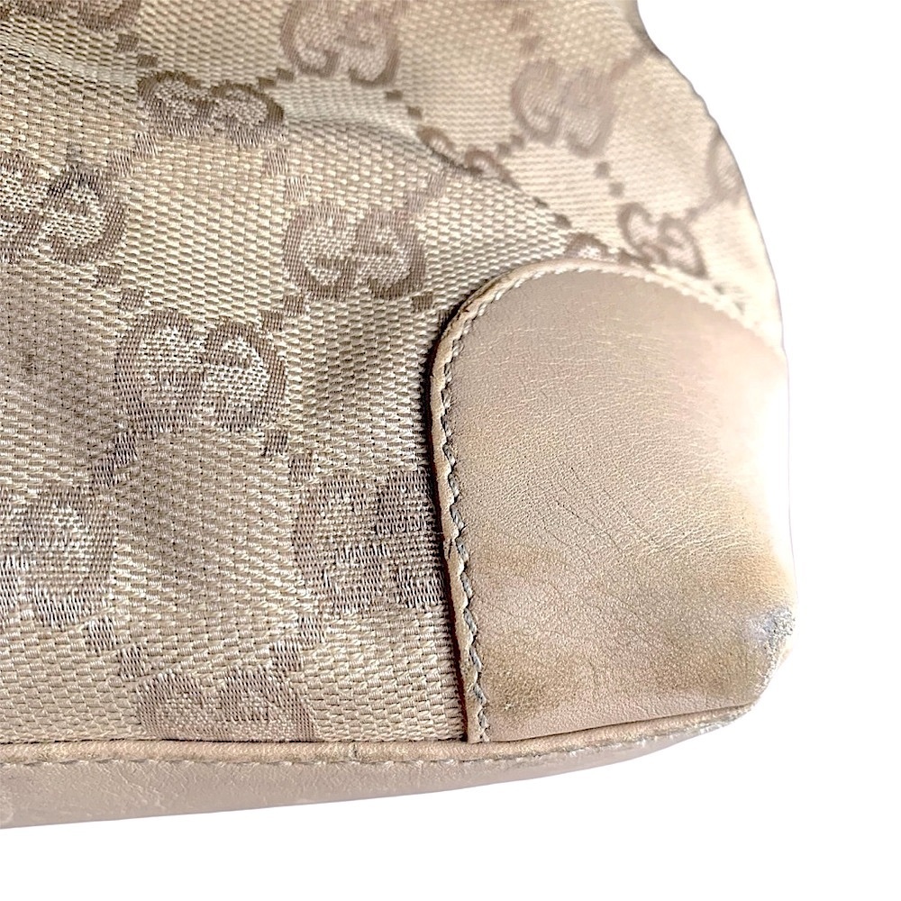 Gucci monogram canvas and leather tote bag tan cream beige nude - Picture 7 of 12